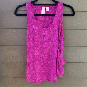 Gemma Flowy 100% Silk Magenta Pink Tank Top Small